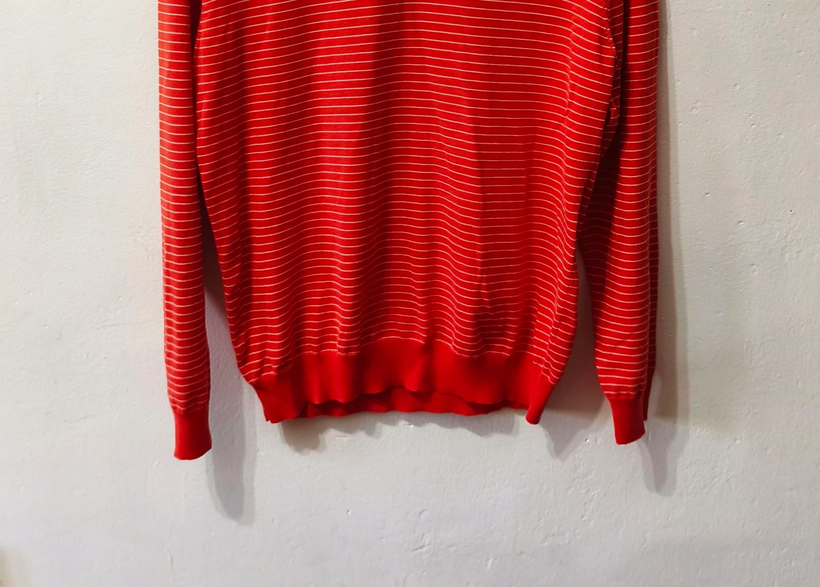 Oranje en witte heren trui met V-hals Emidio Tucci maat 4 – photo 5